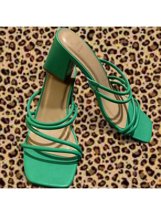 a new day Shoes - Size 9 A New Day Green Strappy Block Heel Sandals